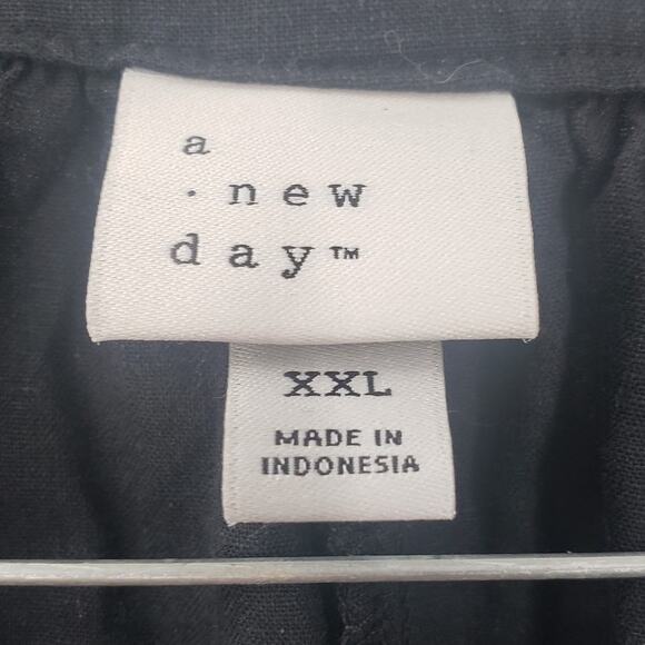 A NEW DAY Black Linen Blend Top Womens Size XXL (2XL) - Picture 3 of 4